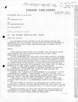 Australian cablegram concerning press articles on the possible re-location United States Antarcti...
