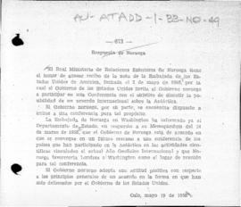 Norwegian note to the United States accepting the United States' invitation to attend an internat...