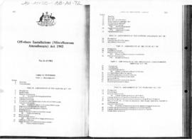 Australia, Off-shore Installations (Miscellaneous Amendments) Act 1982
