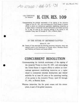 United States House of Representatives, Concurrent Resolution 109 commemorating 30th anniversary ...