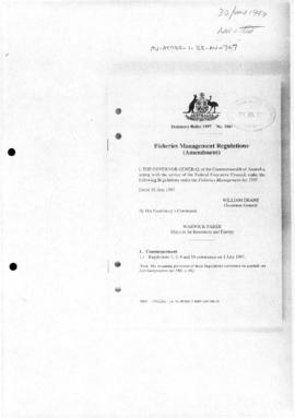 Australia, Fisheries Management Regulations (Amendment)
