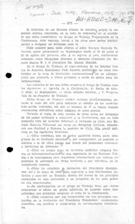 Chilean report on 1958 preparations for the Conference on Antarctica