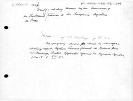 Falkland Islands, grant of a whaling Licence to the Argentine Fishing Company