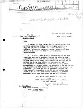 British note concerning Argentine Decree 31813 declaring a security zone around the Falkland Isla...