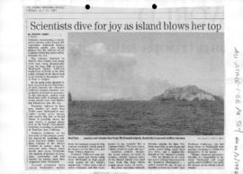 Darby, Andrew "Scientists dive for joy as island blows her top" Sydney Morning Herald