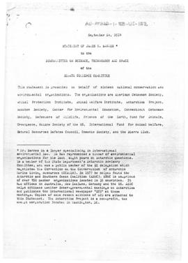 United States Congress, Senate Commerce Committee "Statement of James N Barnes to the Commit...