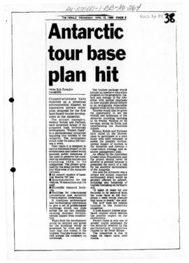 Dunlevy, Sue "Antarctic tour base plan hit" The Herald (Melbourne)