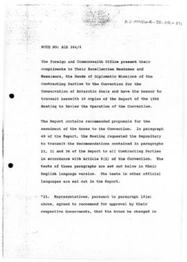 United Kingdom, Note concerning the report of the Meeting to review the operation of the Conventi...