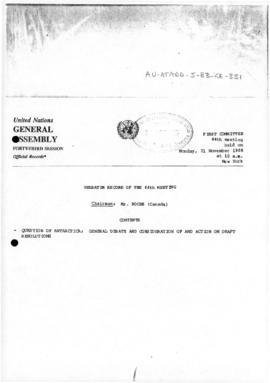 United Nations General Assembly, Forty-third session, First Committee, Verbatim Record of the 44t...