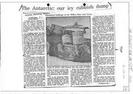 Beale, Bob "The Antarctic: our icy rubbish dump" Sydney Morning Herald