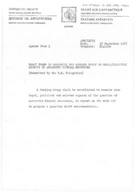 Ninth Antarctic Treaty Consultative Meeting (London) Working paper 53 "Draft terms of refere...