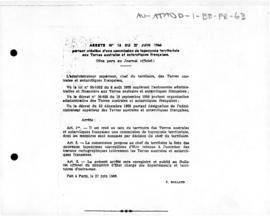 Order no. 16 establishing a place-names commission for French Southern and Antarctic Lands