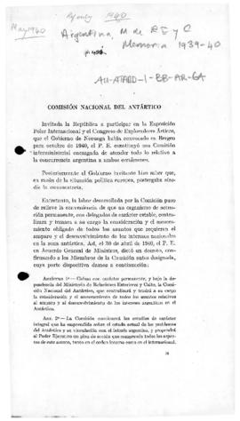 Argentina, Comision Nacional del Antartico
