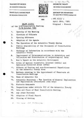 Papers submitted to the Thirteenth Antarctic Treaty Consultative Meeting, Brussels 1984