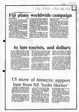 Press article "US move of Antarctic support base from NZ looks likelier" Canberra Times
