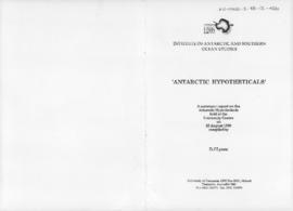 David Lyons "Antarctic hypotheticals: a summary report on presentations held at the Universi...