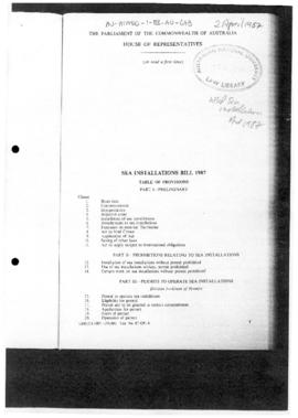 Australia, Sea Installations Bill 1987