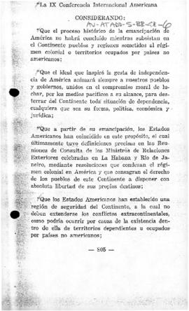 Resolution XXXIII of the Ninth International Conference of American States at Bogota