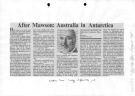 Black, Harry "After Mawson: Australia in Antarctica" book review, The Canberra Times
