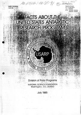 United States National Science Foundation booklet on US Antarctic Program, US Air Force fact shee...