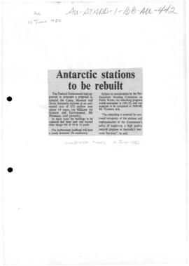 "Antarctic stations to be rebuilt" The Canberra Times