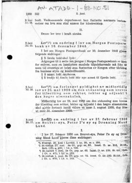 Law no. 2 of 2 June 1960 amending Law no. 3 of 27 February 1930 concerning Bouvet Island and Pete...