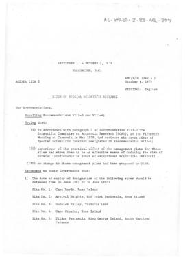 Tenth Antarctic Treaty Consultative Meeting (Washington) Working paper 31 Revision 4 "Site o...