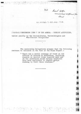 Fifth Antarctic Treaty Consultative Meeting (Paris) Non-paper "Proposal concerning Item 7 of...