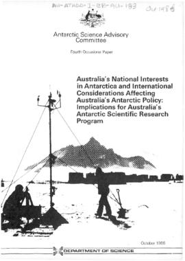 Australia, Department of Foreign Affairs paper, Antarctic Science Advisory Committee, "Austr...