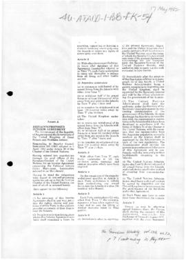 Falklands/Malvinas conflict, draft interim agreement; and related documents