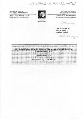 Nineteenth Antarctic Treaty Consultative Meeting, Seoul, Information paper 37 "Environmental...
