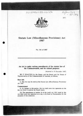 Australia, Statute Law (Miscellaneous Provisions) Act 1987