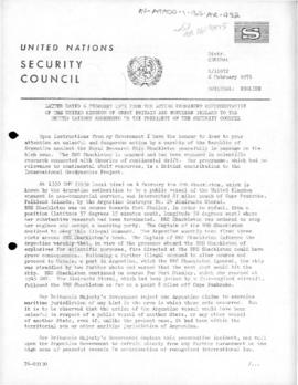 United Nations Security Council, correspondence from the United Kingdom and Argentina concerning ...