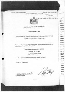 Appointment of Deputy Coroners for the Australian Antarctic Territory
