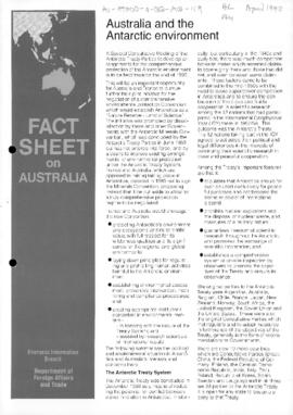 Australia, Department of Foreign Affairs and Trade, Fact Sheet on Australia "Australia and t...