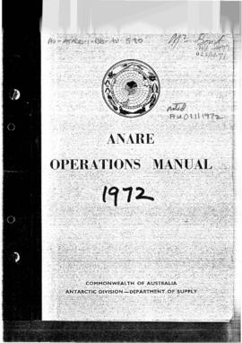 ANARE Operations Manual 1972