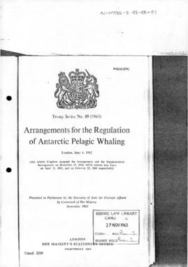 United Kingdom, Arrangements for the Regulation of Antarctic Pelagic Whaling