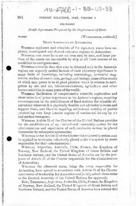 United States draft agreement for placing Antarctica under a United Nations trusteeship