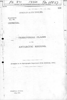 Territorial claims in the Antarctic region, British Admiralty Hydrographic Department, Colonial O...