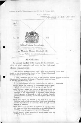 United Kingdom, Falkland Islands Dependencies Conservation Ordinance 1975