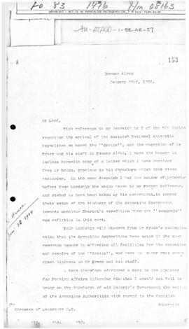 Despatch of the British minister at Buenos Aires concerning the Scottish National Antarctic Exped...