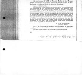 Letter on behalf of the Sociedad Ballenera de Magallanes to the Governor of Magallanes seeking au...