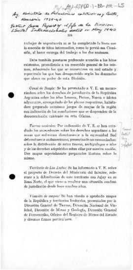 Argentina, Report of the Head of the International Boundary Division