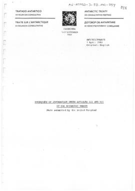 Twelfth Antarctic Treaty Consultative Meeting (Canberra) Preparatory Meeting Paper 6 "The op...