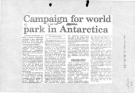 "Campaign for world park in Antarctica", The Australian and related articles