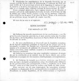 Argentine and Chilean exchange of notes concerning settlement of difference under the Act of Puer...