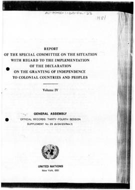 United Nations General Assembly, 34th session, Report of the Special Committee on the situation w...