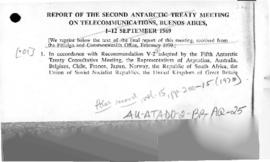 Report of the Second Antarctic Treaty meeting on Telecommunications, Buenos Aires