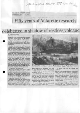 Woodford, James "Fifty years of Antarctic research celebrated in shadow of restless volcano&...