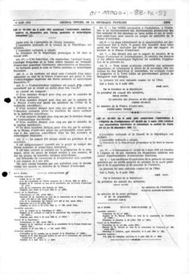 Law no. 55-1052 establishing the territory of French Southern and Antarctic Lands and endowing it...